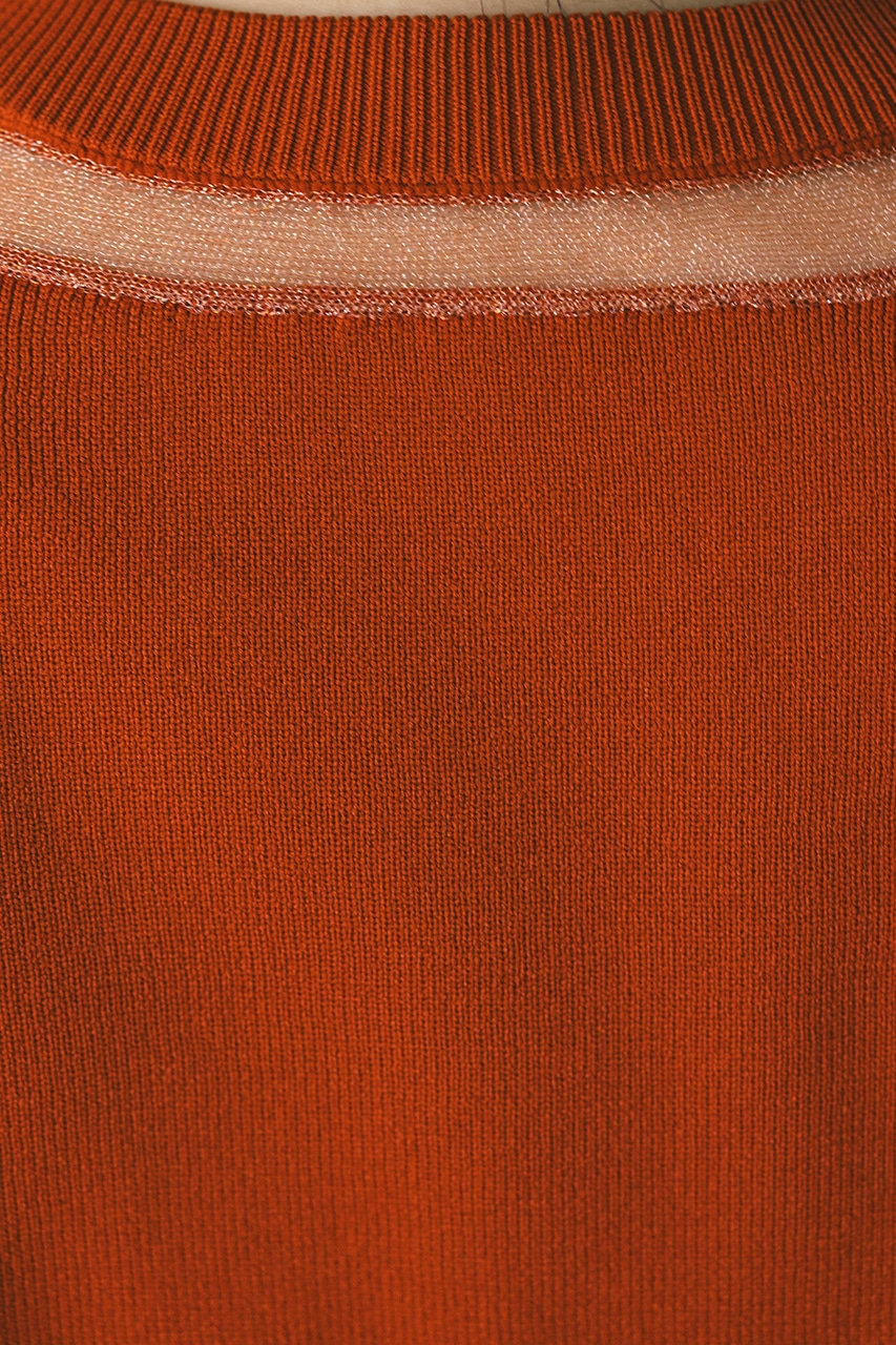 ネックシアーニットトップ ORG FREE