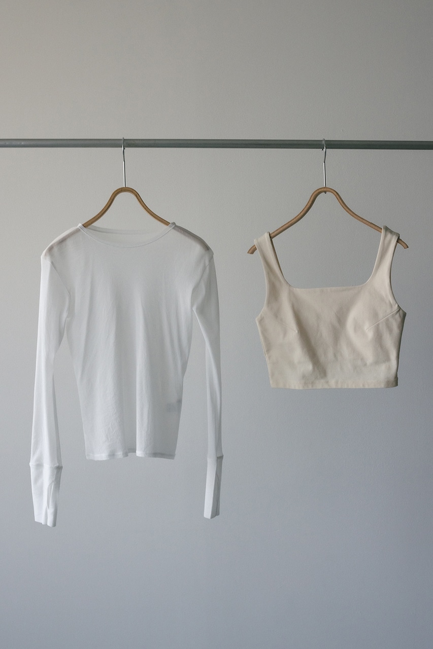 2ピーススクエアビスチェシアートップ WHT FREE