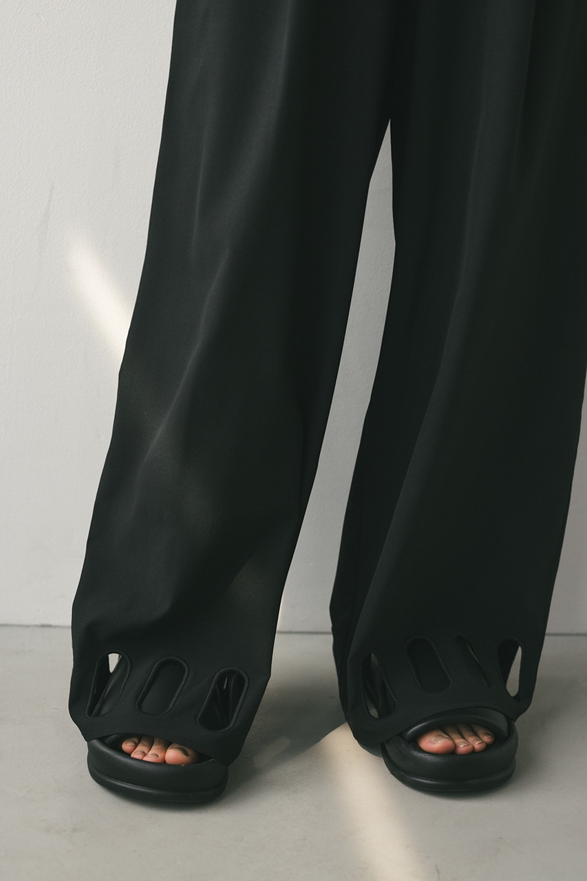 ヘムホールリラックスパンツ BLK M