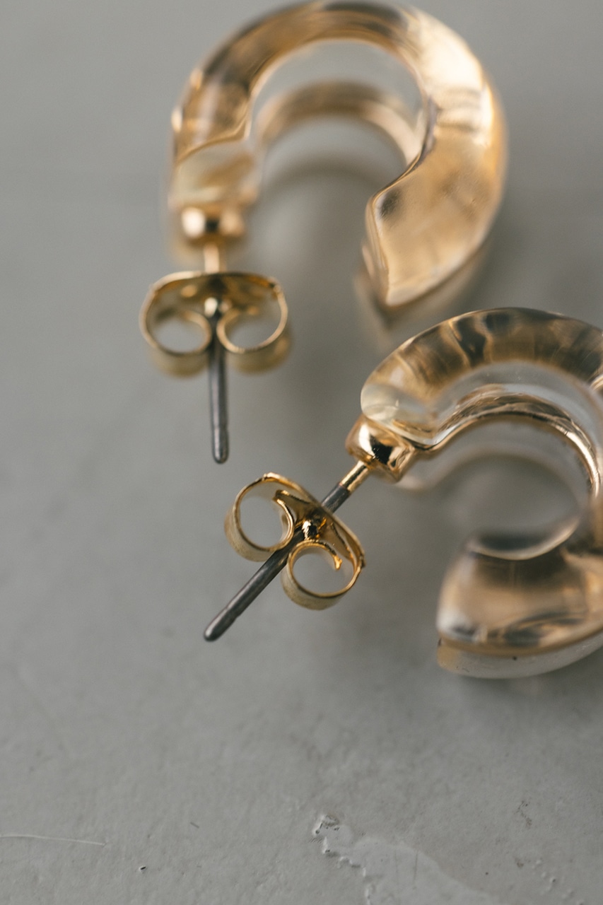 クリアフープピアス GLD FREE