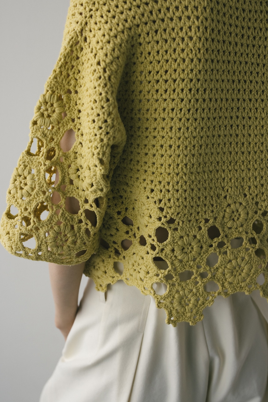 ハンドメイドクロシェニット LIME FREE