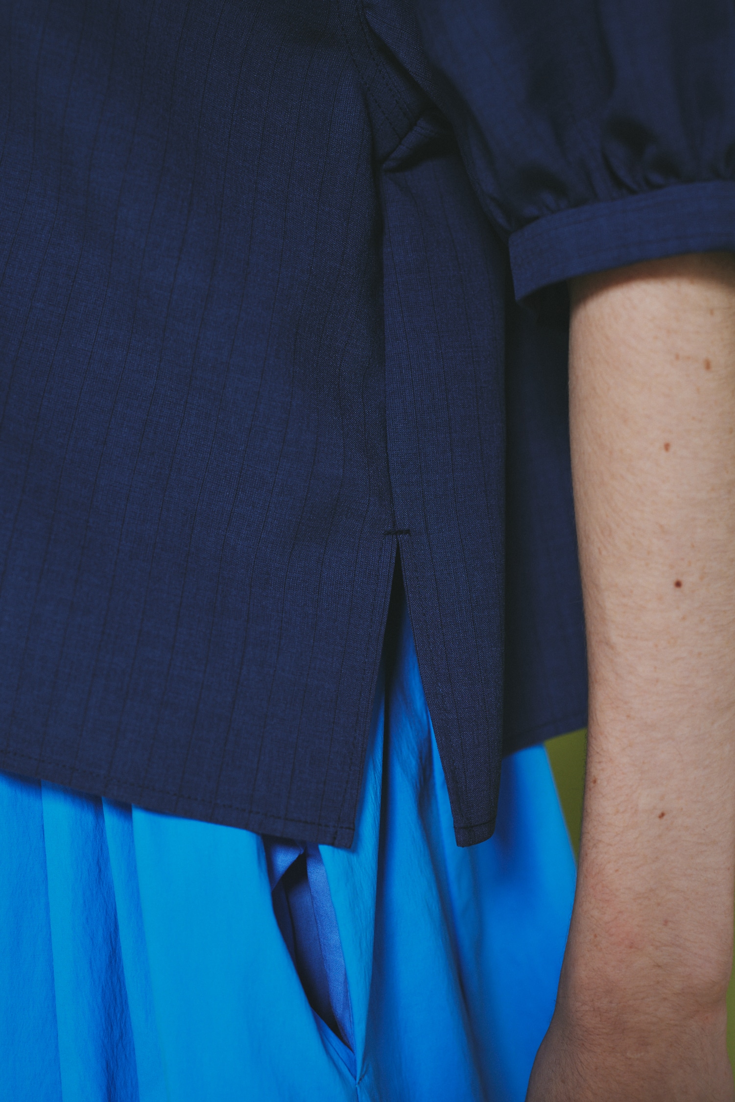 Stripe half sleeve shirt 柄NVY FREE