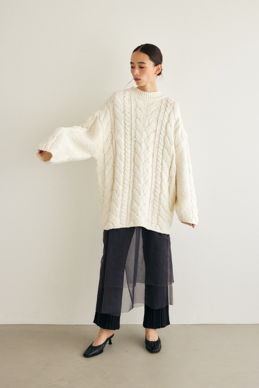 M_ | CABLE KNIT チュニック (ニット ) |SHEL'TTER WEBSTORE