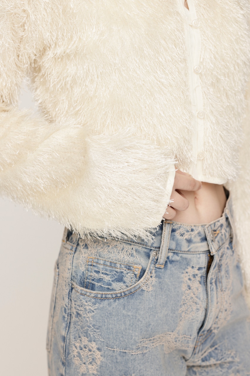 CUT SHAGGY カーディガン IVOY FREE