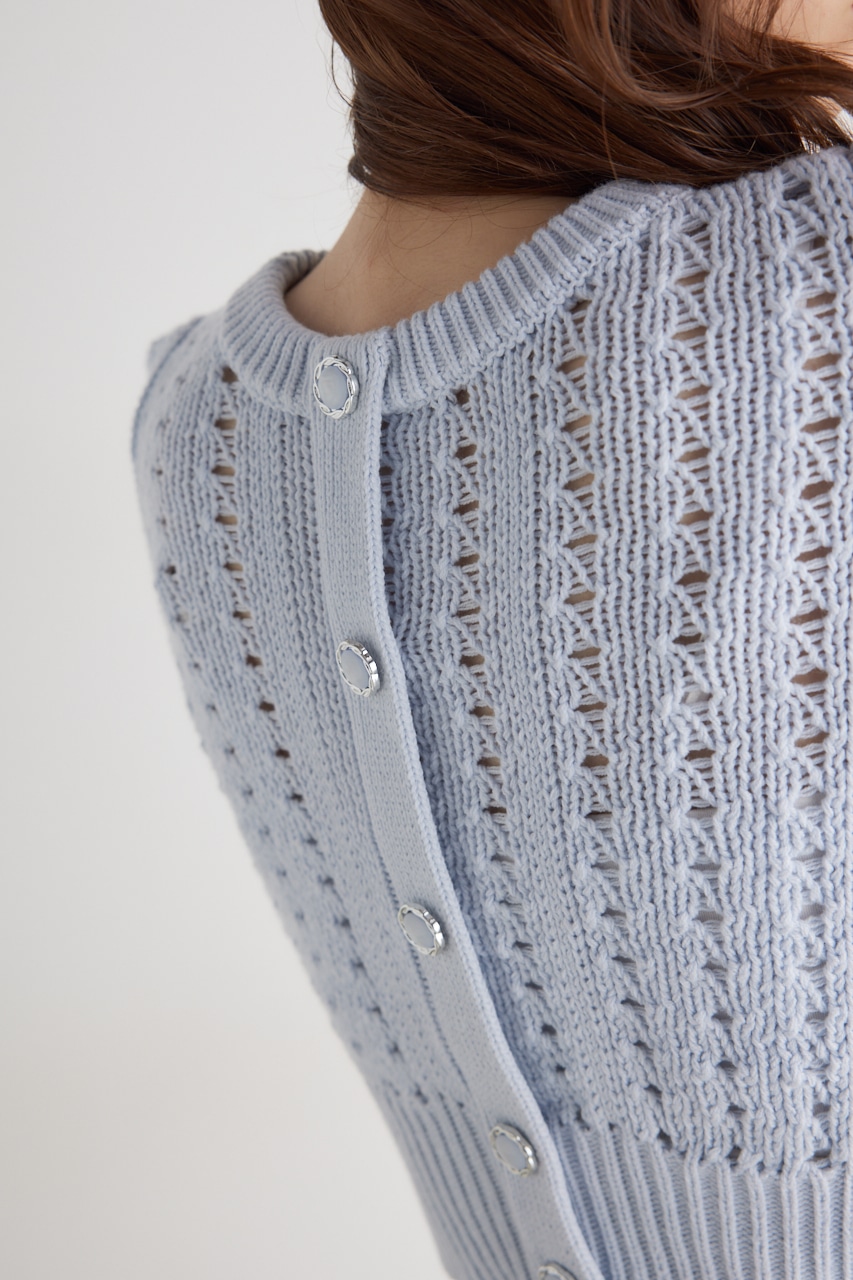 ショルダーポイントクロシェ TOP L/BLU FREE