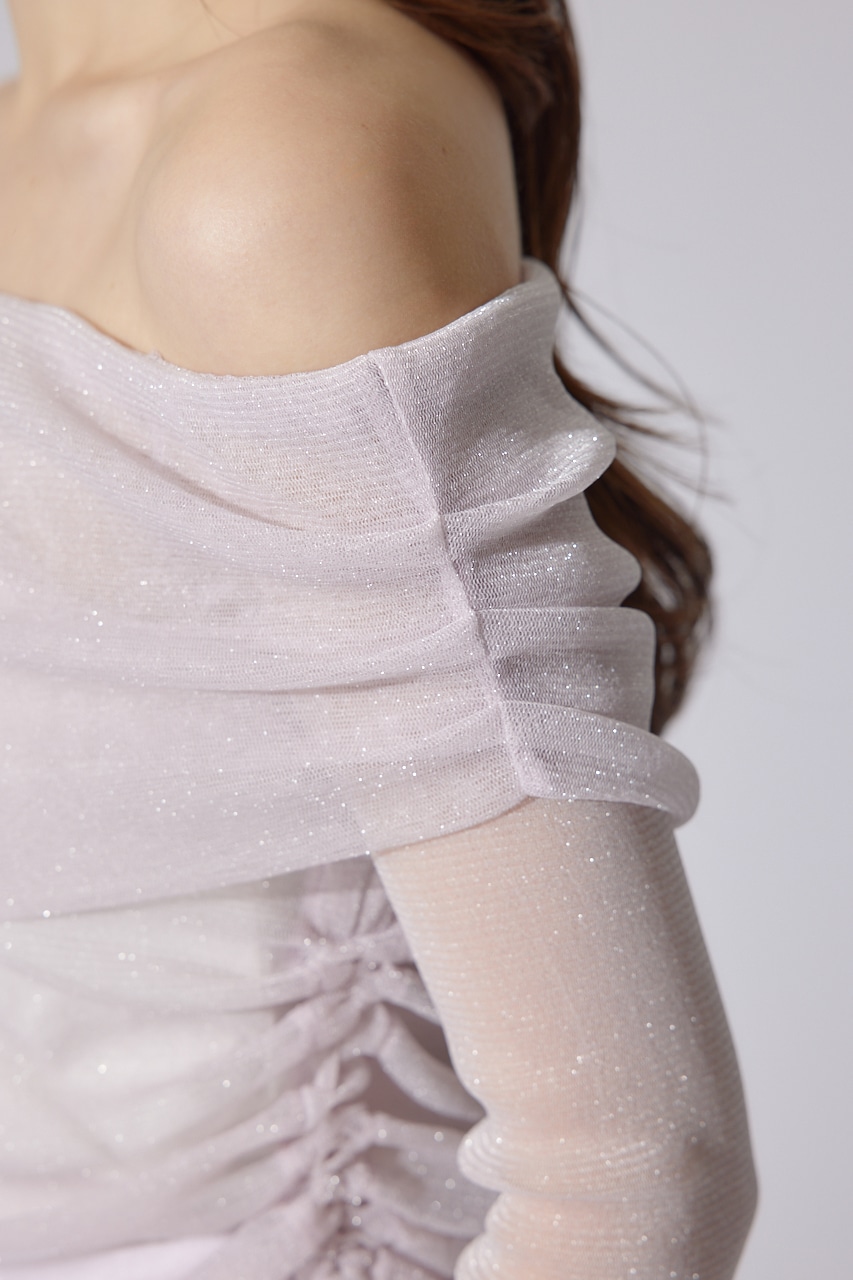 オフショルレディーラメトップス L/PNK FREE