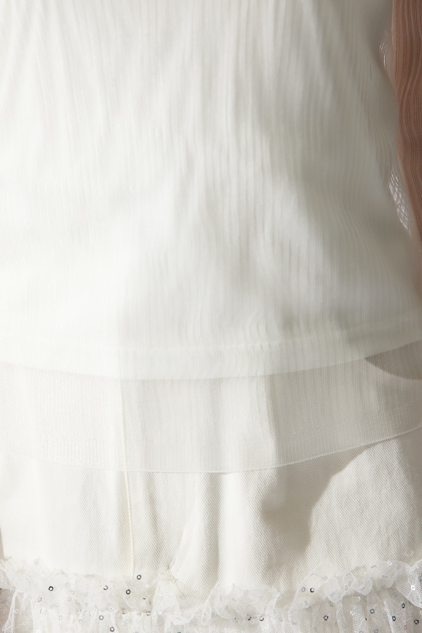 ランダムリブシアーニットトップス WHT FREE