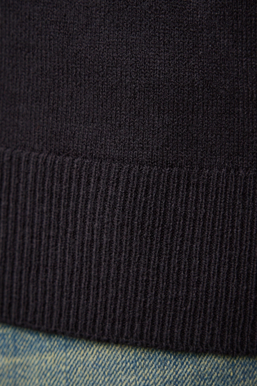 ヌーディー2WAYVネックニットトップス BLK S