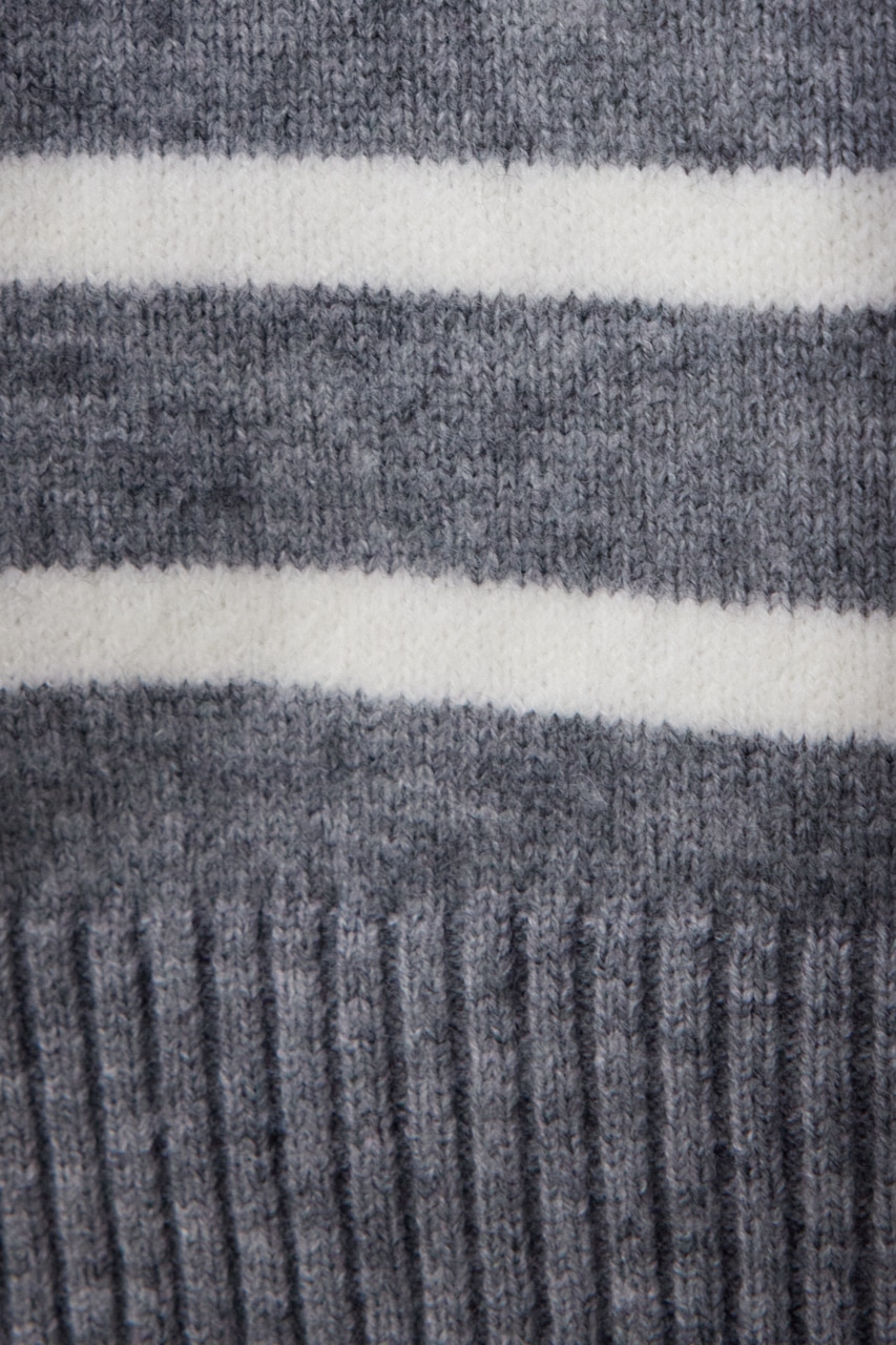 Vネックアソートカラーニットプルオーバー 柄GRY FREE