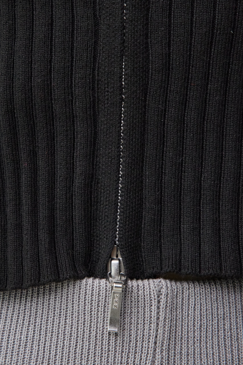 Wジップロングスリーブプルオーバー BLK FREE