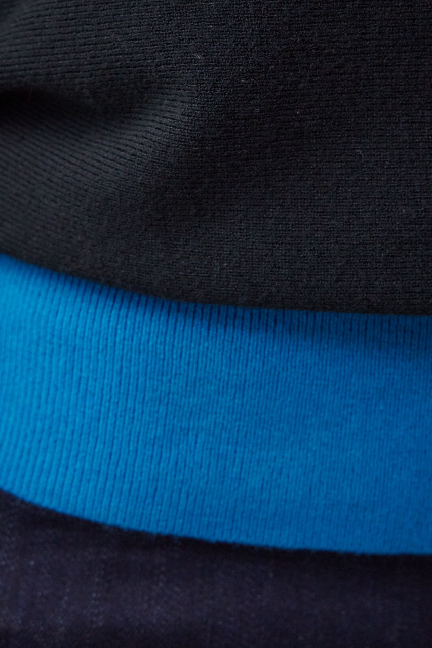 バイカラードルマンニットプルオーバー BLK FREE