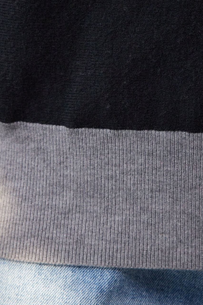 バイカラードルマンニットプルオーバー D/GRY FREE