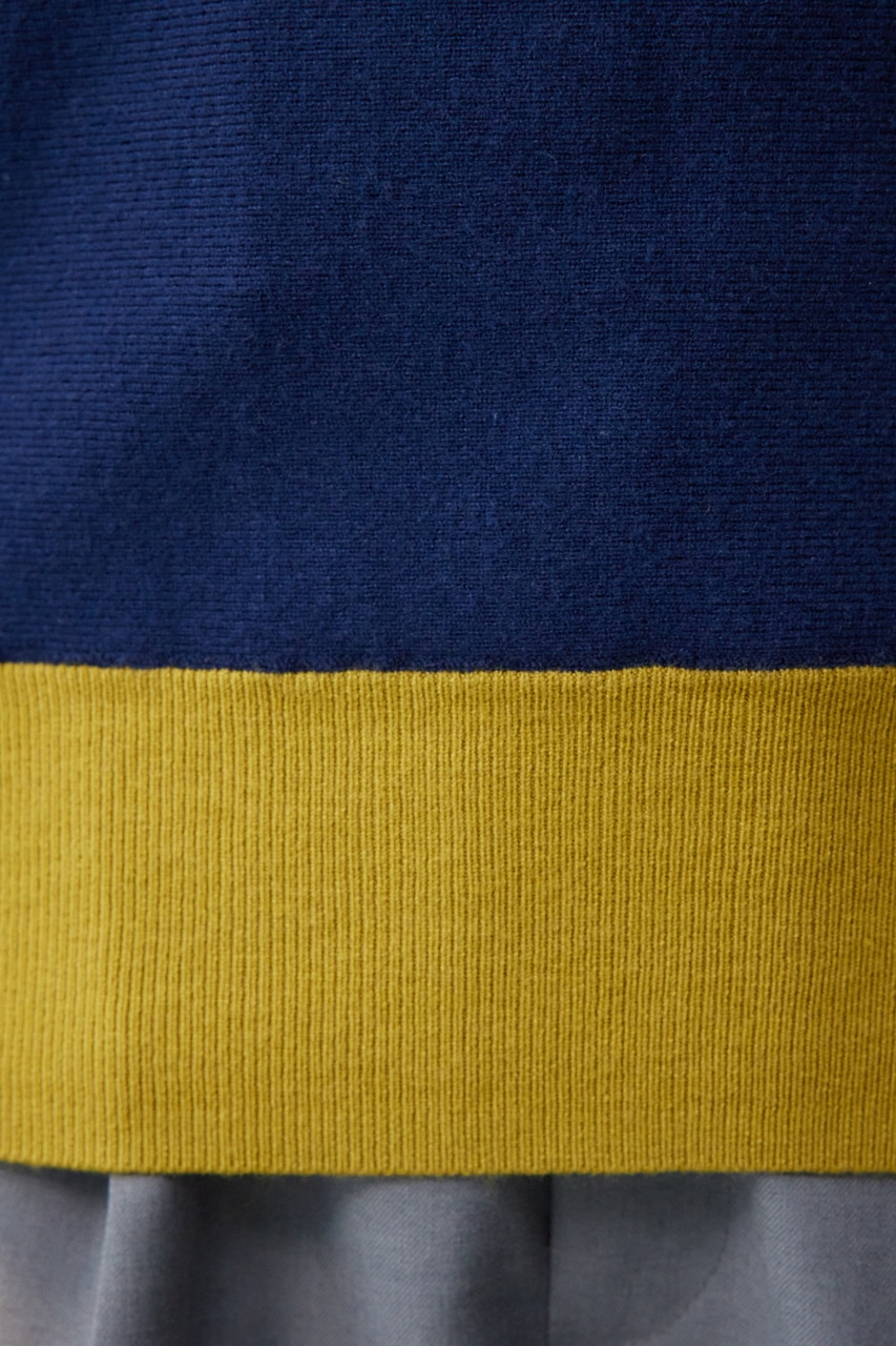 バイカラードルマンニットプルオーバー NVY FREE