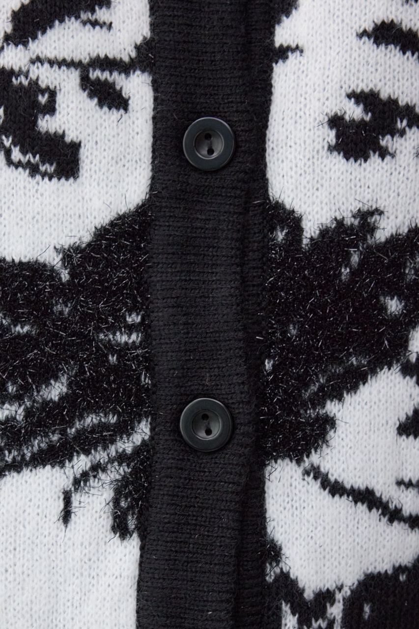 2WAY花柄ジャガードカーディガン 柄BLK FREE