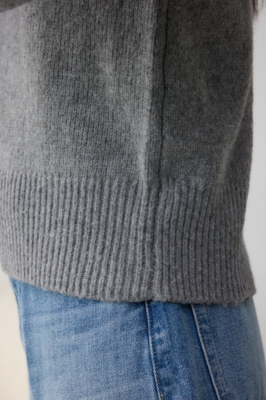 袖リボンデザインニット D/T.GRY FREE