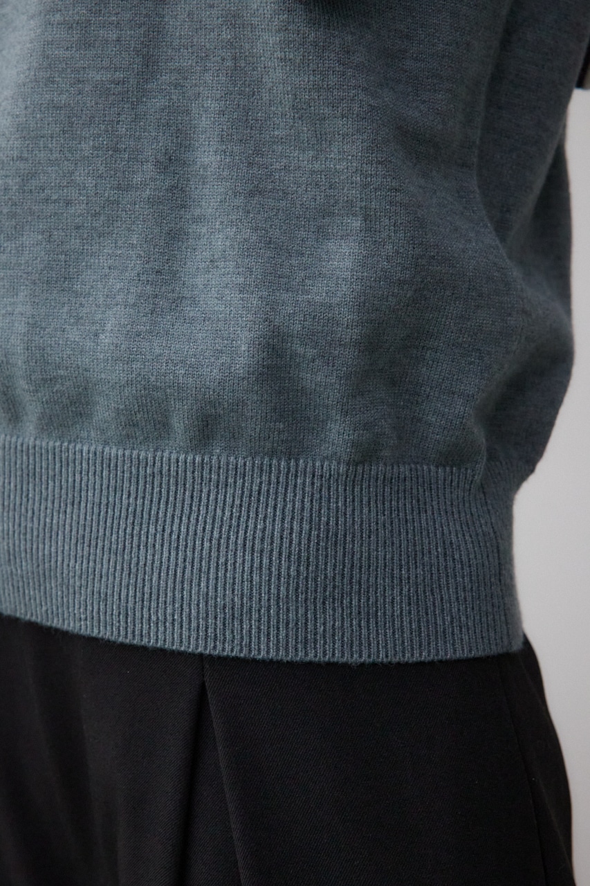 ショルダーデザインフリルニット GRY FREE