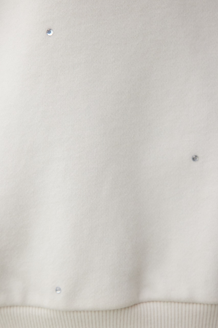 ラインストーンウラケトップス O/WHT FREE