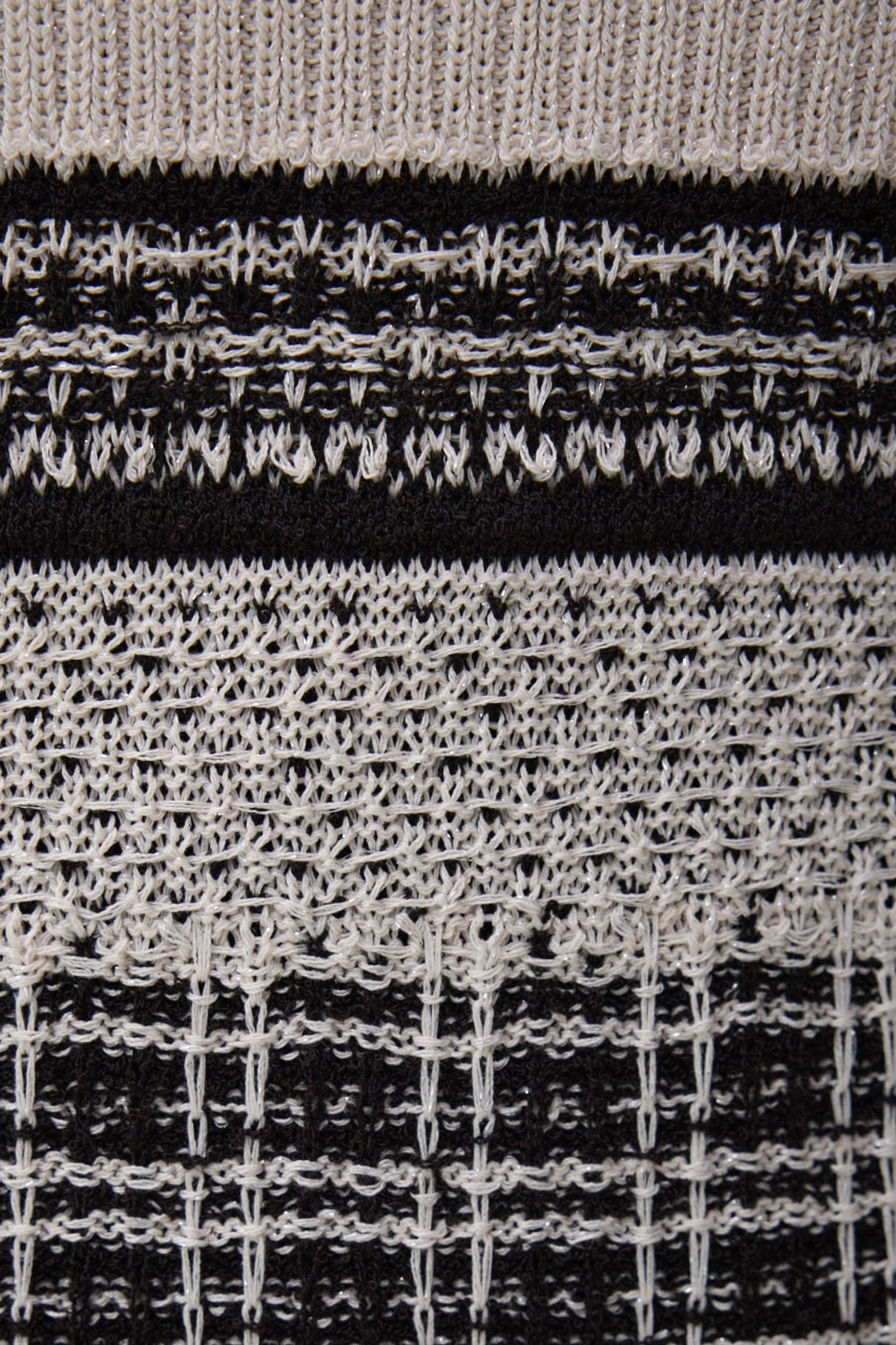 クロシェキャミワンピース 柄BLK FREE