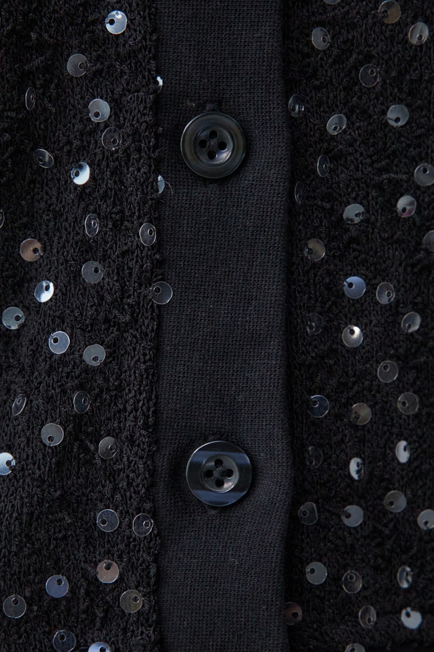 2WAYスパンコールカーディガン BLK FREE