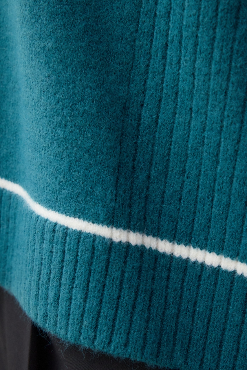 スウェットライクニットプルオーバー D/BLU FREE