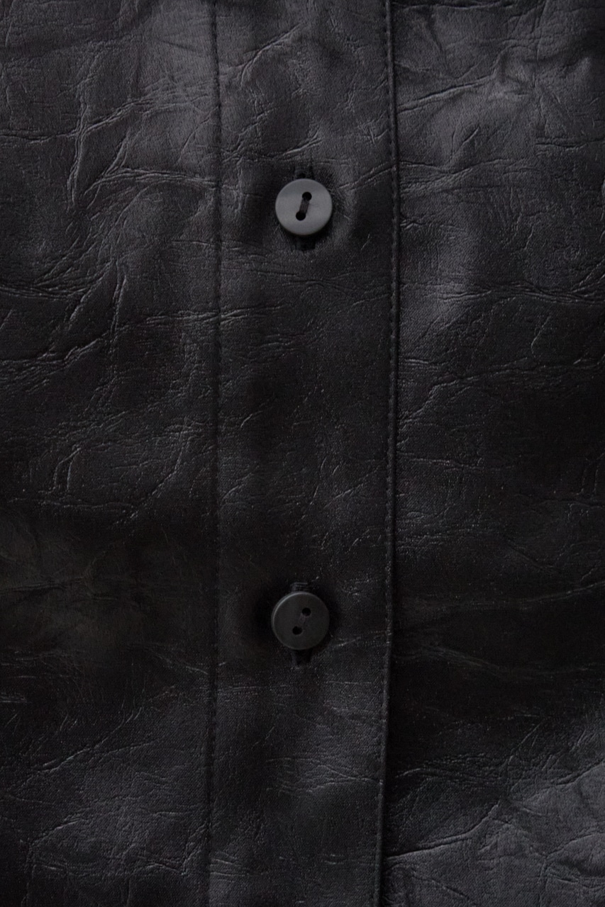 フェイクレザーシャツ BLK FREE