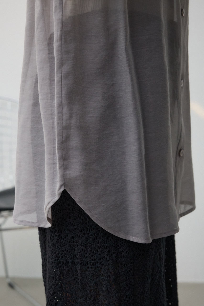 バックスリットシアーオーバーシャツ GRY FREE
