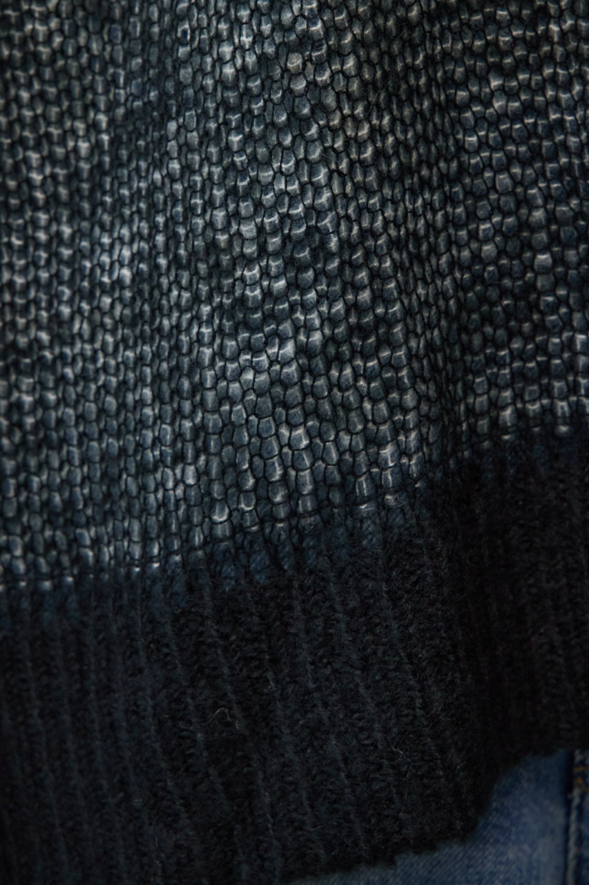 リバーシブルシアーニット BLK FREE