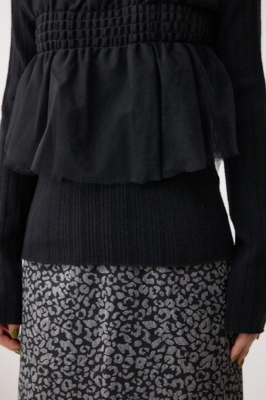 チュールビスチェドッキングニット BLK FREE