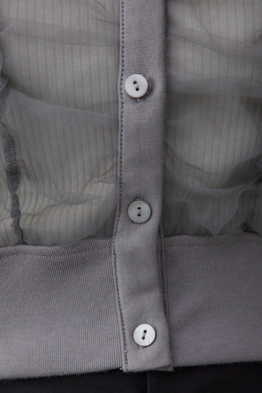 チュールドッキングカーディガン GRY FREE