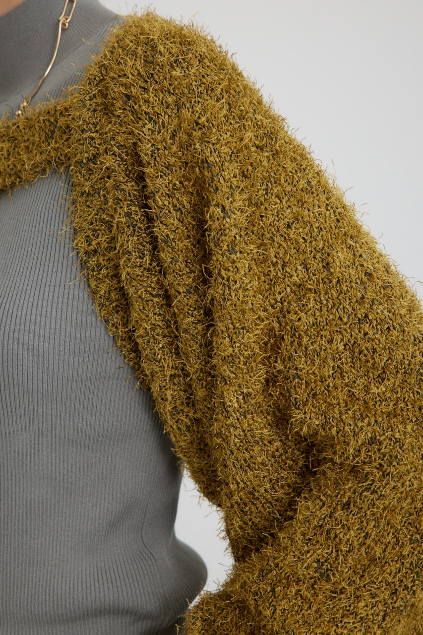 【PLUS】ショートボレロレイヤードセットニット D/YEL FREE