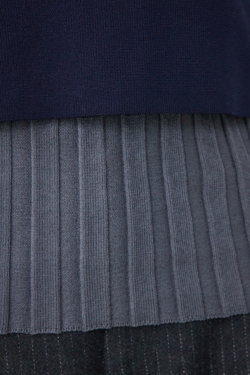【PLUS】ホルターネックレイヤードセットニット NVY FREE
