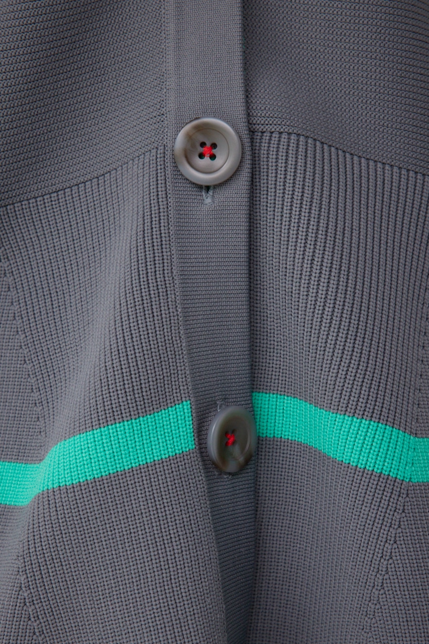 【PLUS】コクーンスリーブペプラムカーディガン GRY FREE