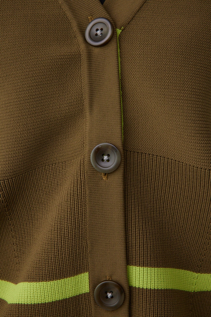 【PLUS】コクーンスリーブペプラムカーディガン KHA FREE