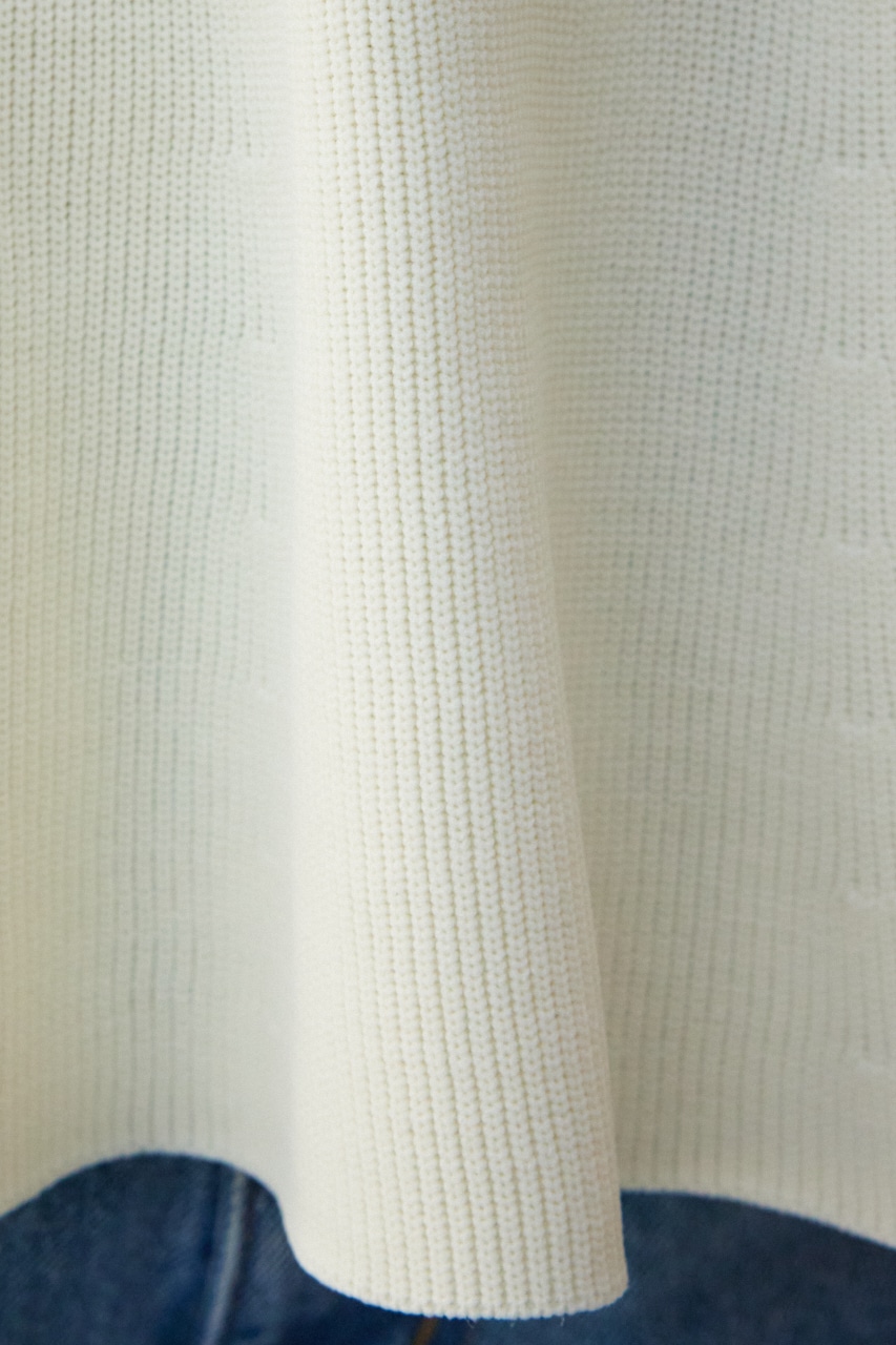 ペプラム5分袖ニットトップス IVOY FREE