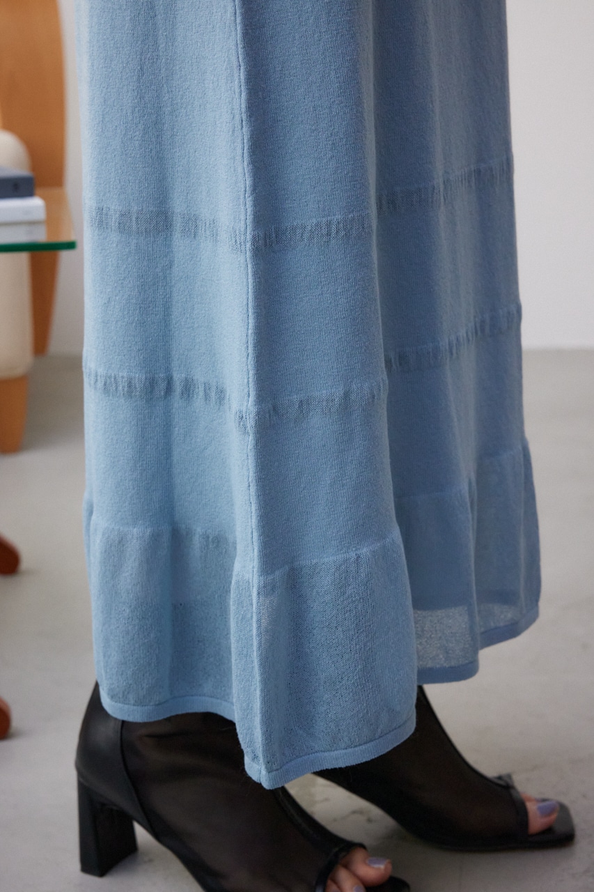 カーデセットニットワンピース L/BLU M