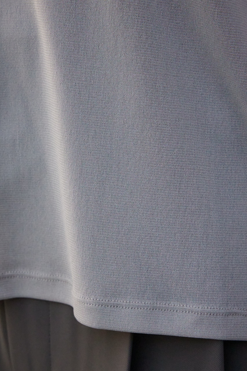 バックスリットシアーロングトップス L/GRY FREE