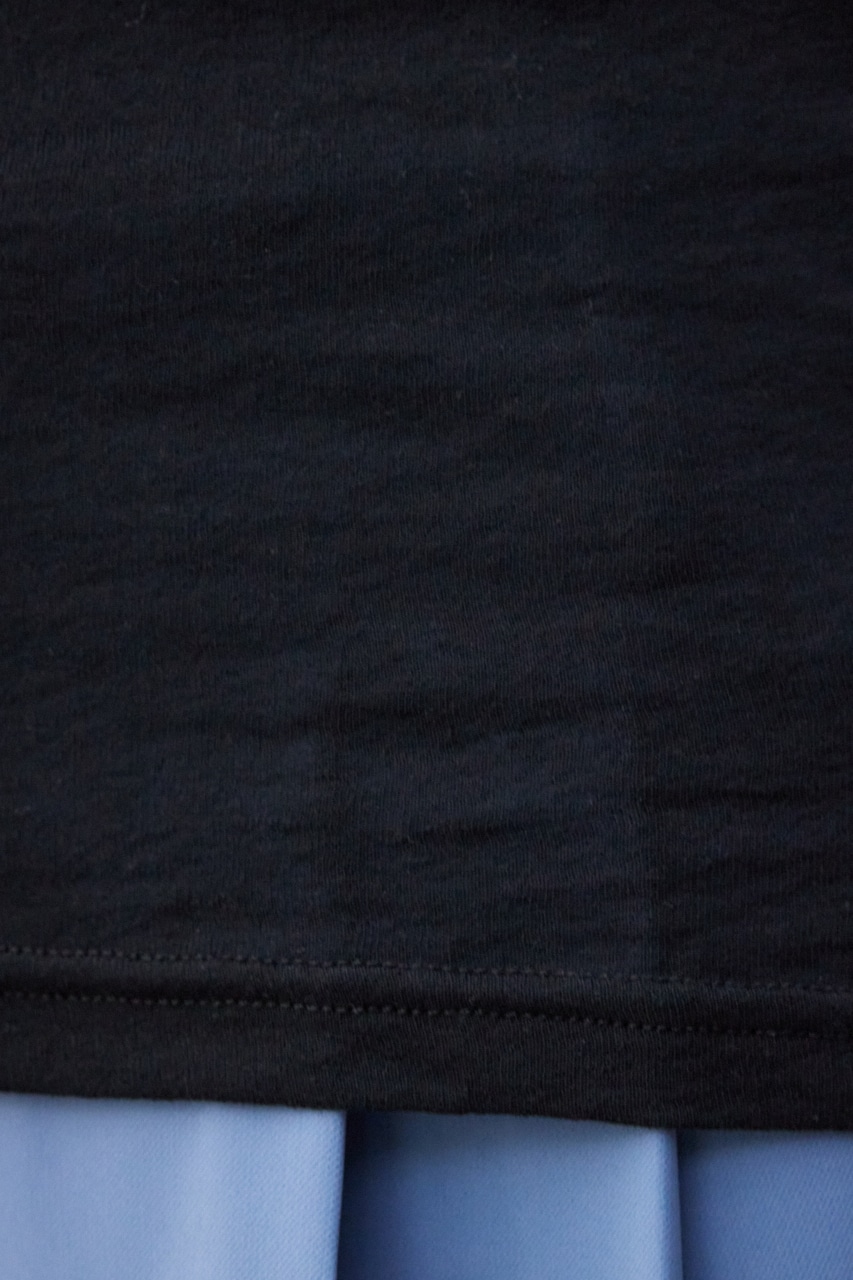 レイヤードカフロングシアートップス BLK FREE
