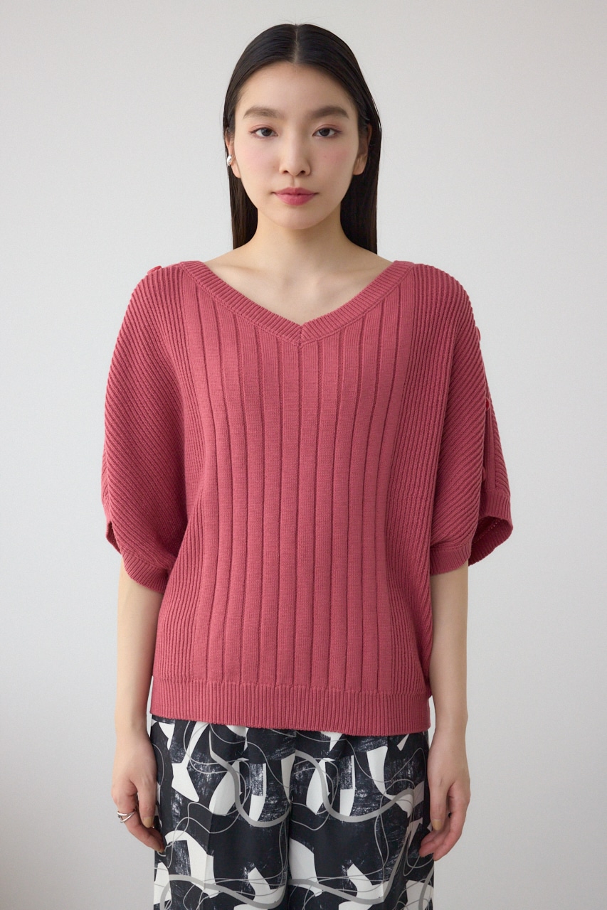 2WAYショルダーボタンニット PNK FREE