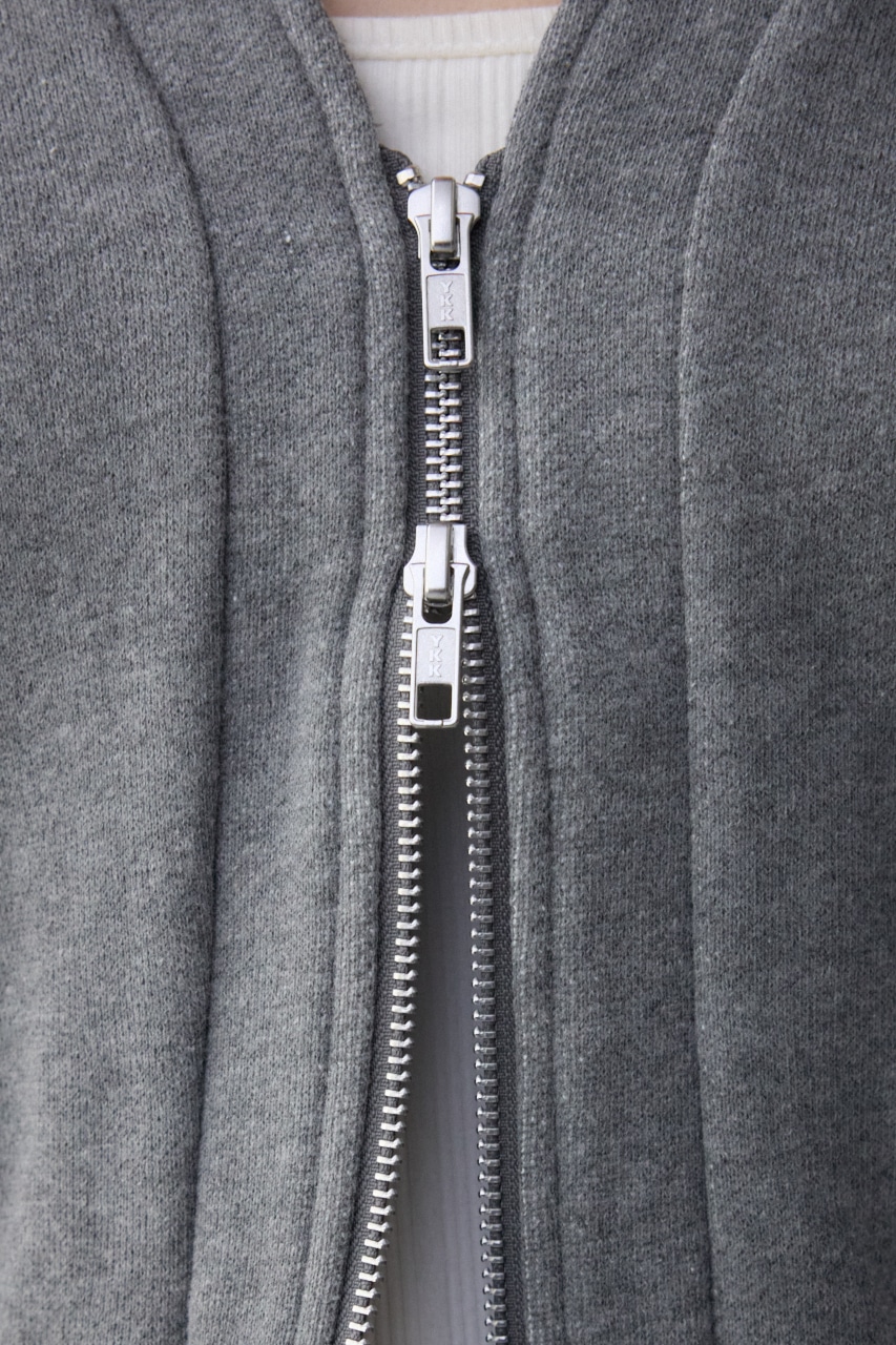 フロントZIPウラケカーディガン C.GRY FREE