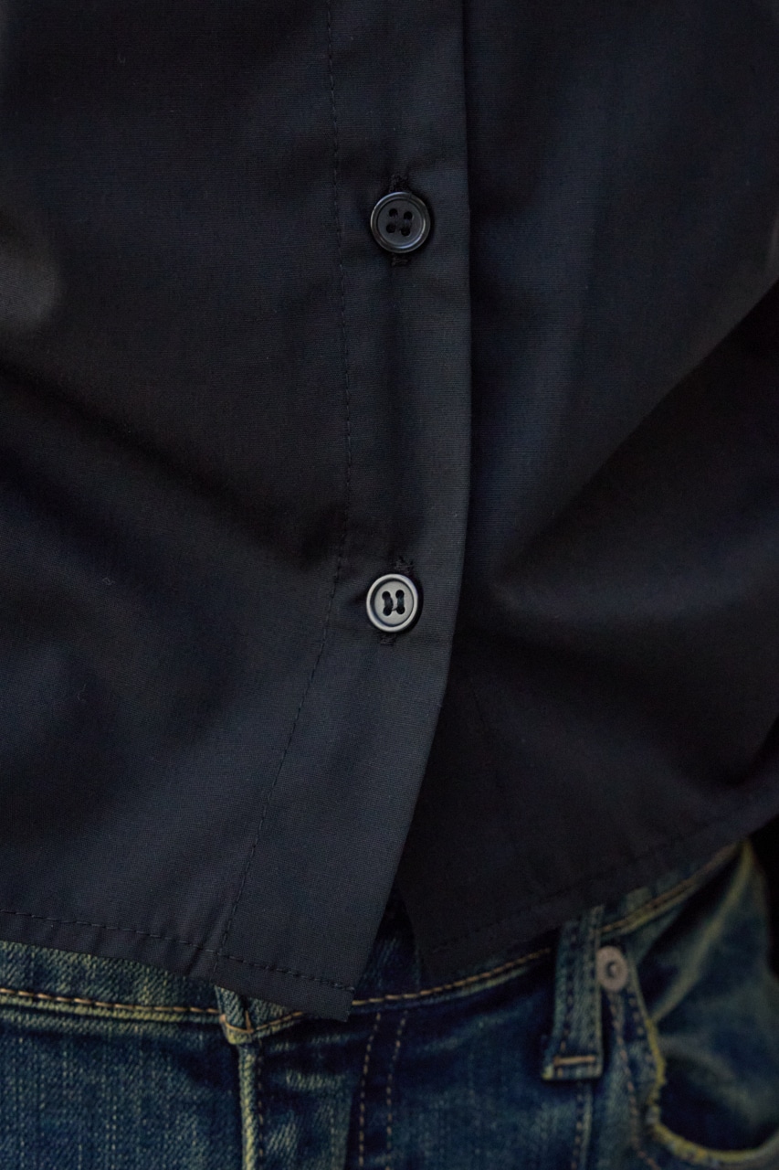 フロントギャザーシャツ BLK FREE