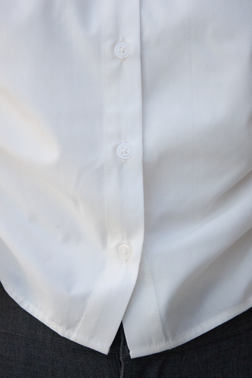 フロントギャザーシャツ O/WHT FREE