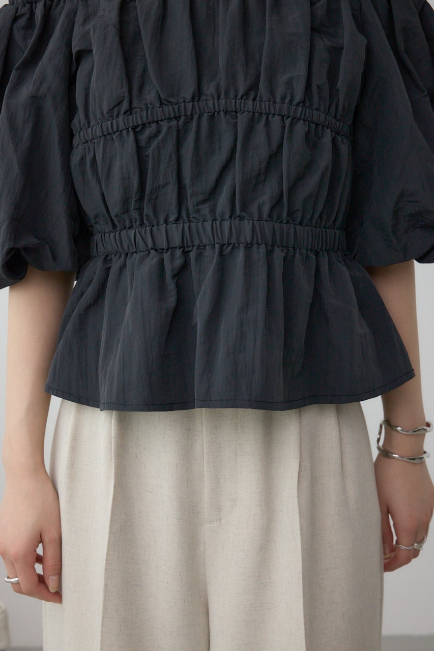 パフショルダー2WAYブラウス BLK FREE