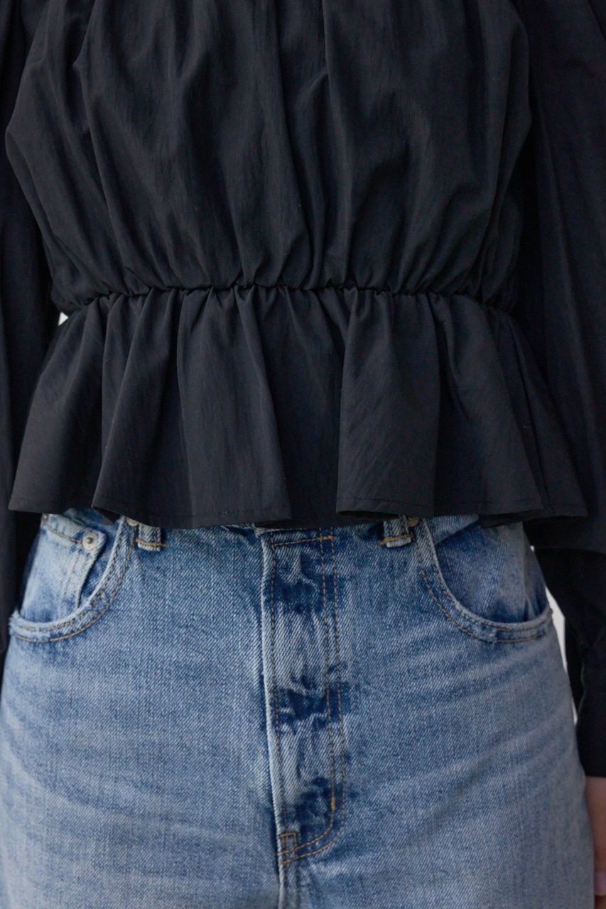 オフショルレイヤードブラウス BLK FREE