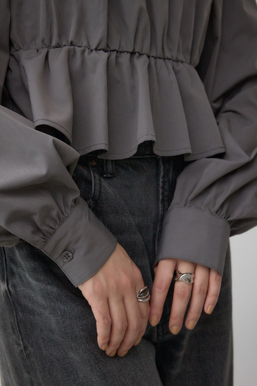 オフショルレイヤードブラウス GRY FREE