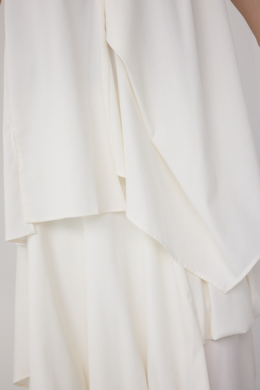 【PLUS】ランダムドレープブラウス WHT FREE