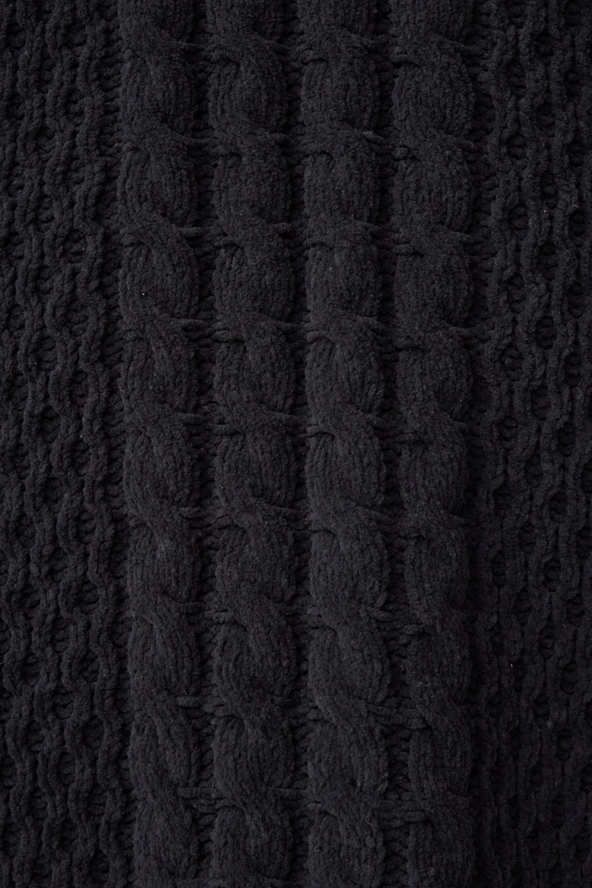 シェニールケーブルニット BLK S-M