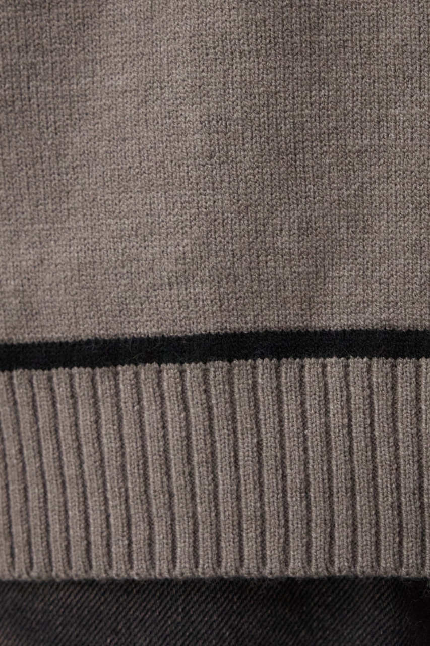 配色パイピングニット GRY FREE