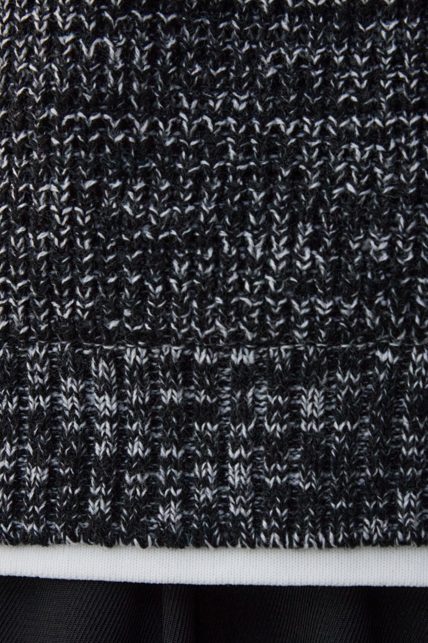 ワッフルレイヤードニット T.GRY L