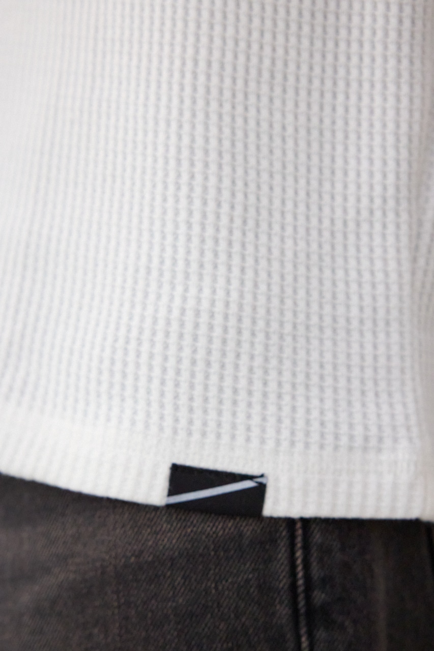 ヘビーワッフル長袖プルオーバー WHT M