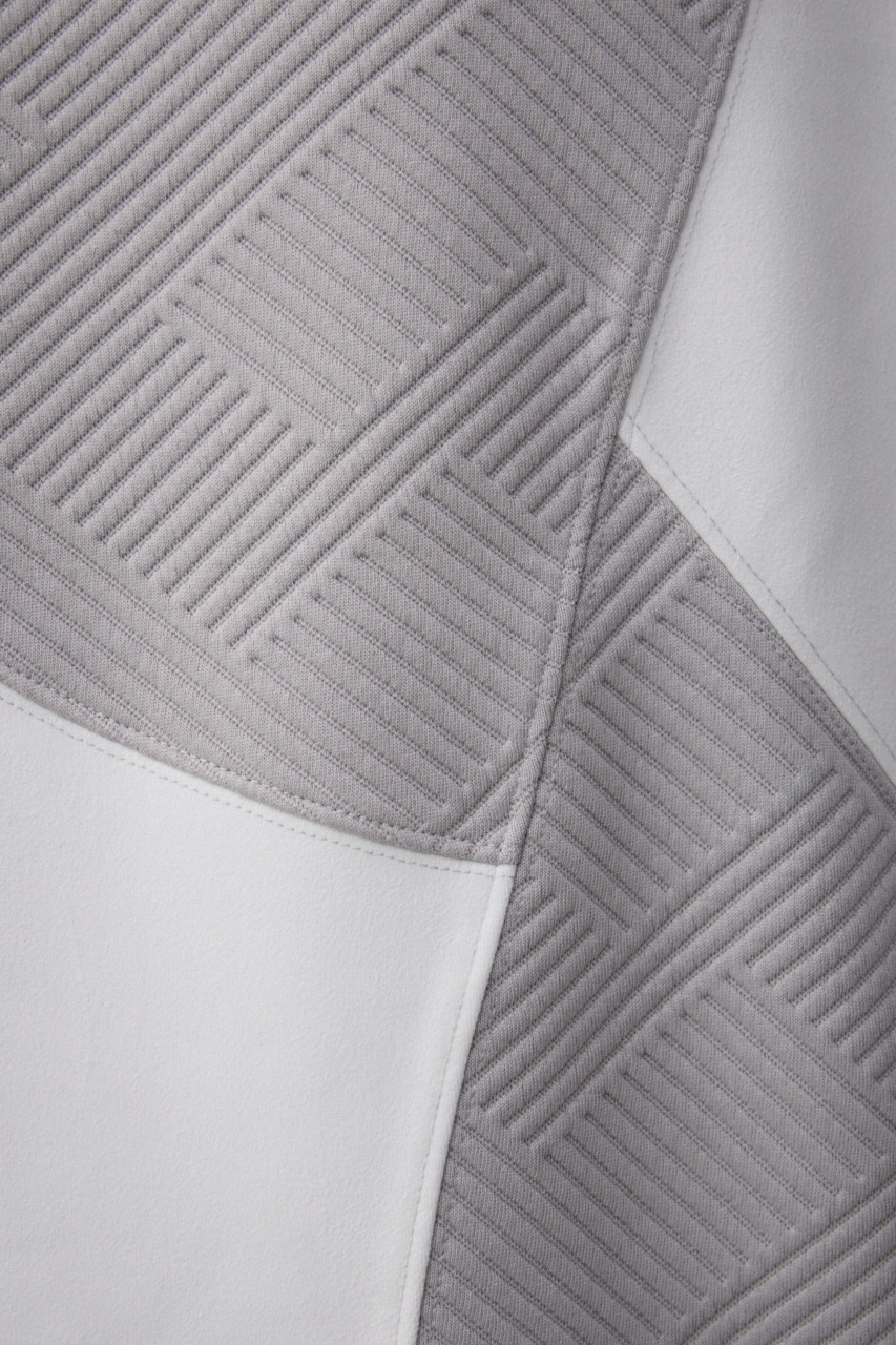 異素材スウィッチングプルオーバー 柄WHT L